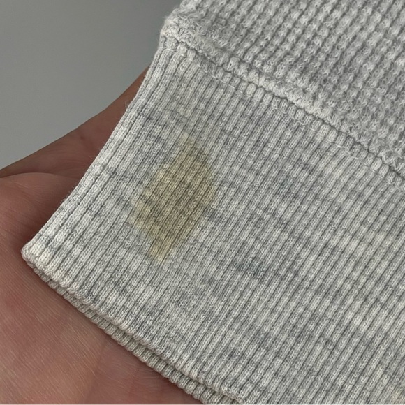 Timberland Tan n Grey Thermal Shirt Mens Large Long Sleeve Waffle Knit *stained* - Picture 6 of 9